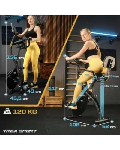 Велотренажер складаний Trex Sport TX-360XB PYRO магнітний чорний