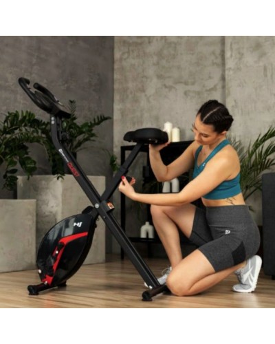 Велотренажер складний Hop-Sport HS-3020X Quest X-Bike чорний-червоний