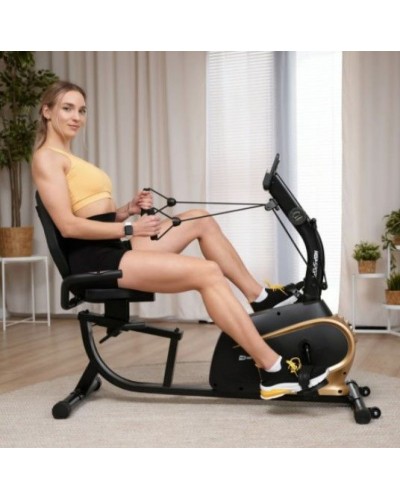 Горизонтальний велотренажер Hop-Sport HS-045L Volt магнітний золотистий