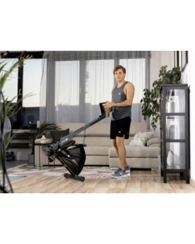 Гребний тренажер для дому Hop-Sport HS-030R Boost чорно-золотий