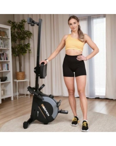 Гребний тренажер Hop-Sport HS-080R Aspen магнітний чорний із золотистим