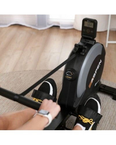 Гребний тренажер Hop-Sport HS-080R Aspen магнітний чорний із золотистим